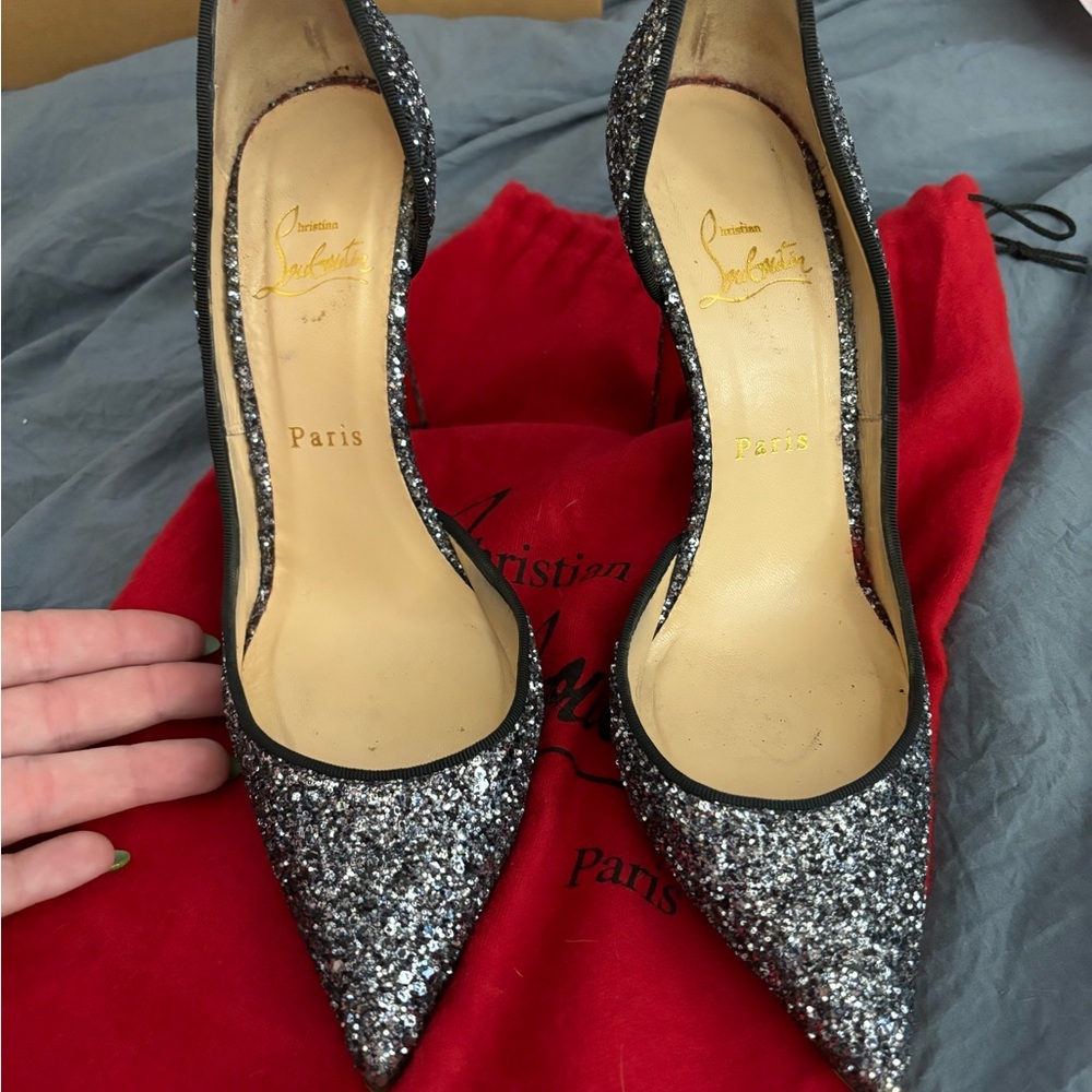 Christian Louboutin Iriza 100mm glitter pump